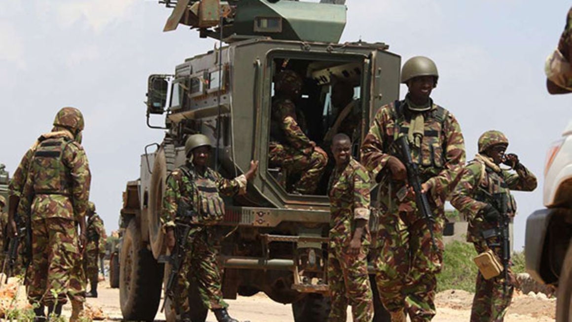 Kenya Defence Forces soldiers in Somalia on November 22, 2015. 