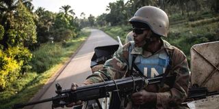 Peacekeepers of the United Nations Organization Stabilization Mission in the Democratic Republic of the Congo (MONUSCO). 
