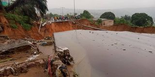 heavy floods in Matadi Kibala, west of Kinshasa 